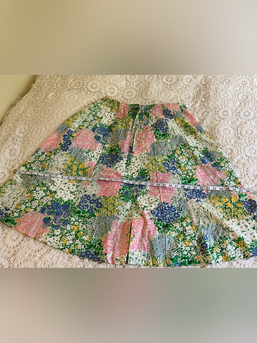 Vintage floral pleated skirt - Picture 7 of 7